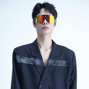 img 3 attached to 🕶️ Спортивные солнцезащитные очки NUFR PitPolarized Viper: Премиум солнцезащитные очки с поляризацией UV400 для мужчин и женщин, идеально подходят для велоспорта, вождения и активного отдыха на свежем воздухе (черные - светло-радужные)