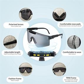 img 2 attached to 🕶️ Спортивные солнцезащитные очки NUFR PitPolarized Viper: Премиум солнцезащитные очки с поляризацией UV400 для мужчин и женщин, идеально подходят для велоспорта, вождения и активного отдыха на свежем воздухе (черные - светло-радужные)