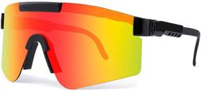 img 4 attached to 🕶️ Спортивные солнцезащитные очки NUFR PitPolarized Viper: Премиум солнцезащитные очки с поляризацией UV400 для мужчин и женщин, идеально подходят для велоспорта, вождения и активного отдыха на свежем воздухе (черные - светло-радужные)