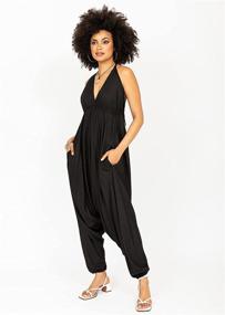 img 2 attached to 🌸 likemary Women's Harem Jumpsuit - Sexy Halter Romper - Summer Boho Jumpsuit for Women