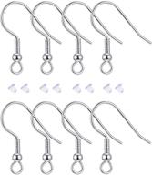 delecoe genuine 925 sterling silver earring hooks, set of 8 hypoallergenic jewelry diy earring hooks along with 8 rubber earring backs, fish hook ear wires for ultimate comfort and style logo