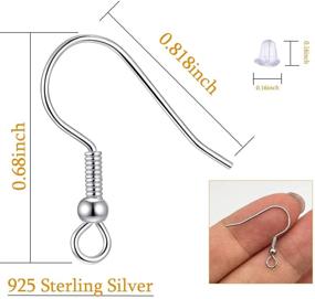 img 1 attached to DELECOE Genuine 925 Sterling Silver Earring Hooks, Set of 8 Hypoallergenic Jewelry DIY Earring Hooks along with 8 Rubber Earring Backs, Fish Hook Ear Wires for Ultimate Comfort and Style