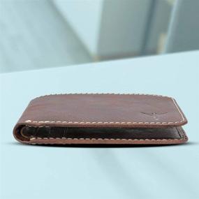 img 1 attached to 🧳 Genuine Leather Minimalist Horizontal Wallet with RFID Blocking