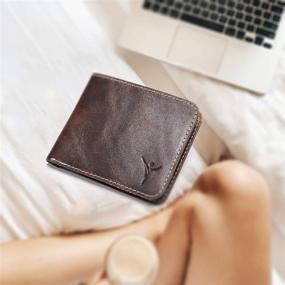 img 3 attached to 🧳 Genuine Leather Minimalist Horizontal Wallet with RFID Blocking