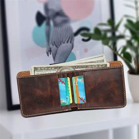 img 2 attached to 🧳 Genuine Leather Minimalist Horizontal Wallet with RFID Blocking