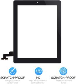 img 2 attached to 📱 SRJTEK iPad 2 Touch Screen Replacement Kit: A1397 A1395 A1396, Touch Digitizer Glass Parts in Black, with Home Button, Cameral Holder, Pre-Installed Adhesive, and Middle Frame Bezel