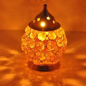 img 3 attached to 🏮 Hashcart Crystal Brass Dia Oil Lantern Tealight Holder: Elegant Decorative Diya and Lantern Combo