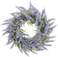 🌸 14-inch ho2nle artificial lavender wreaths: realistic fake lavender flowers arrangement for spring décor, front door, walls, indoors, outdoors, home, wedding логотип