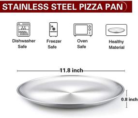 img 3 attached to 🍕 Review: TeamFar 12 inch Stainless Steel Pizza Pan - Healthy, Heavy Duty, and Easy to Clean