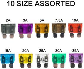 img 3 attached to 🚗 150x Blade Car Fuses Assortment Kit with Puller - 2A, 3A, 5A, 7.5A, 10A, 15A, 20A, 25A, 30A, 35A - Perfect for Boat, Marine, RV, SUV