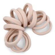 🎀 cyndibands gentle hold 1.5 inch cream ponytail holders for blondes - pack of 12 seamless nylon fabric hair ties logo