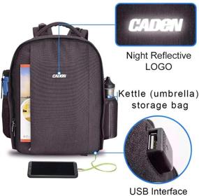 img 2 attached to CADeN Professional Camera Backpack: Waterproof DSLR Bag with USB Charging Port and Rain Cover - Ideal for Women and Men, Sony Canon Nikon Camera Case with Laptop Compartment for Photography, Lens, Tripod, and Accessories