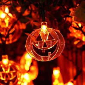 img 2 attached to Vibrant Battery Operated Halloween String Lights - Set of 3 Spooky Decorative Lights with 20 LED Lights Each - Perfect for Indoor/Outdoor Decorations - Pumpkins, Ghosts, Bats - Orange, White, Purple