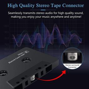 img 1 attached to Улучшите свой автомобильный звуковой опыт с автомобильным аудиоприемником на кассете - Bluetooth адаптером для кассетных лент с функцией вызова в черном цвете
