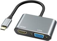 2-в-1 usb с концентратором с разъемами 4k hdmi и 1080p vga - адаптер usb с к hdmi и vga для macbook/macbook pro 2019/2018, macbook air, chromebook pixel, lenovo yoga 720/730, dell xps 13, surface - vilcome логотип