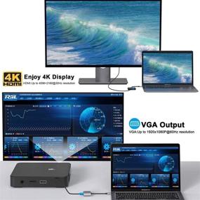 img 1 attached to 2-в-1 USB С концентратором с разъемами 4K HDMI и 1080P VGA - Адаптер USB С к HDMI и VGA для MacBook/MacBook Pro 2019/2018, MacBook Air, Chromebook Pixel, Lenovo Yoga 720/730, Dell XPS 13, Surface - Vilcome