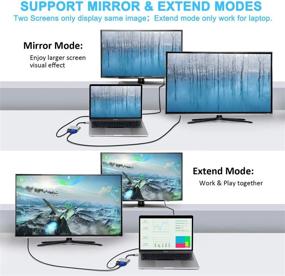 img 2 attached to 2-в-1 USB С концентратором с разъемами 4K HDMI и 1080P VGA - Адаптер USB С к HDMI и VGA для MacBook/MacBook Pro 2019/2018, MacBook Air, Chromebook Pixel, Lenovo Yoga 720/730, Dell XPS 13, Surface - Vilcome