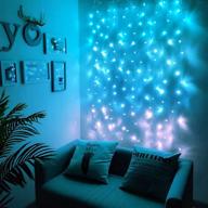 🏖️ enhance your bedroom décor with warm white turquoise teal aqua blue fairy lights - led curtain string lights for a beach nautical sea ocean frozen themed room decor backdrop this christmas logo