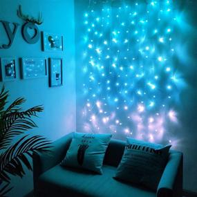 img 4 attached to 🏖️ Enhance your Bedroom Décor with Warm White Turquoise Teal Aqua Blue Fairy Lights - Led Curtain String Lights for a Beach Nautical Sea Ocean Frozen Themed Room Decor Backdrop this Christmas