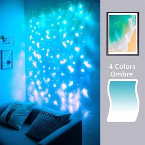 img 3 attached to 🏖️ Enhance your Bedroom Décor with Warm White Turquoise Teal Aqua Blue Fairy Lights - Led Curtain String Lights for a Beach Nautical Sea Ocean Frozen Themed Room Decor Backdrop this Christmas