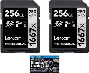 img 2 attached to Карта памяти Lexar 256GB Professional 1667X UHS-II U3 V60 SDXC - 2 штуки с микрофиброй (всего 512GB)