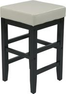 🪑 premium star metro faux leather square barstool: 25-inch height, cream & black options by osp home furnishings logo