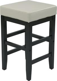 img 3 attached to 🪑 Premium Star Metro Faux Leather Square Barstool: 25-inch Height, Cream & Black Options by OSP Home Furnishings