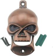 💀 vintage skull wall mount bottle opener, antique copper retro beer bottle opener логотип