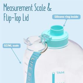 img 1 attached to 🥤 Stay Hydrated with Life Bottle! Time Marked 1 Gallon Water Bottle - Track Your Daily Water Intake - BPA Free with Leakproof Flip Top