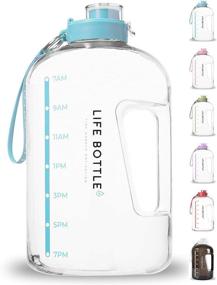 img 4 attached to 🥤 Stay Hydrated with Life Bottle! Time Marked 1 Gallon Water Bottle - Track Your Daily Water Intake - BPA Free with Leakproof Flip Top