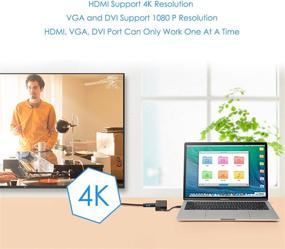 img 1 attached to Универсальный адаптер USB C к VGA HDMI DVI: CableCreation 3 в 1 конвертер для MacBook Pro 2020, Surface Book 2, ChromeBook Pixel, Mac Mini 2018, XPS 15 - Черный.