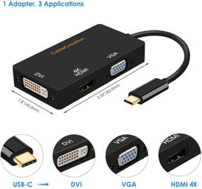 img 3 attached to Универсальный адаптер USB C к VGA HDMI DVI: CableCreation 3 в 1 конвертер для MacBook Pro 2020, Surface Book 2, ChromeBook Pixel, Mac Mini 2018, XPS 15 - Черный.