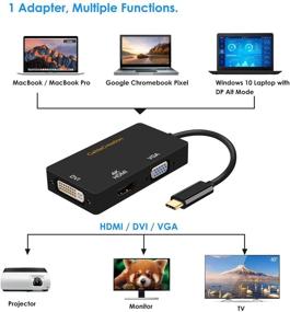 img 2 attached to Универсальный адаптер USB C к VGA HDMI DVI: CableCreation 3 в 1 конвертер для MacBook Pro 2020, Surface Book 2, ChromeBook Pixel, Mac Mini 2018, XPS 15 - Черный.