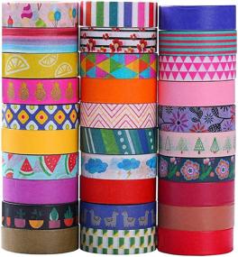 img 4 attached to Ninico 30 Rolls Washi Tape Set - Colorful 🌸 Flower Style Design, Ideal for DIY Crafts, Scrapbooking, and Gift Wrapping