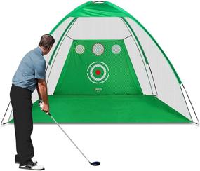 img 4 attached to 🏌️ PGM Golf Net 10x7ft: Ultimate Training Solution for Perfecting Swing and Chipping, with Impact Net, Target, Carry Bag, and Golf Balls - Ideal Golf Gift for Men, Indoor/Outdoor Use