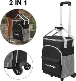 img 3 attached to 🌴 Extended Collapsible Insulated Rolling Cooler Bag – 2 in 1 Portable Beverage Cooler with Wheels Roller Bag, Leak Proof Trolley Soft Cooler Bag for BBQ, Beach Summer, Camping, Picnics, Hiking