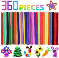 🎨 360 count pipe cleaners craft chenille stems with 30 colors - diy crafting & decorations, 6mm x 12inch fuzzy colored chenille stem stick set - craft supplies for kids and adults logo