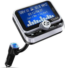 img 4 attached to 🚗 Car Bluetooth FM Transmitter by Clydek - 1.8” Large Display Car Charger Adapter with 4 Music Play Modes, Fast Charger, Hands-Free Calling, AUX Input and Output