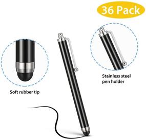 img 1 attached to 🖊️ Premium Stylus Pen Set of 36 – Compatible with iPhone, iPad, Tablet – Ideal for Universal Capacitive Touch Screens – Black/Silver Stylus Pens for Touch Screens Devices