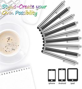 img 2 attached to 🖊️ Premium Stylus Pen Set of 36 – Compatible with iPhone, iPad, Tablet – Ideal for Universal Capacitive Touch Screens – Black/Silver Stylus Pens for Touch Screens Devices