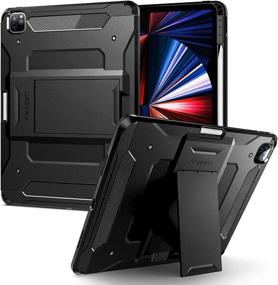 img 4 attached to 📱 Spigen Tough Armor Pro iPad Pro 12.9 inch Case 2021 5th Gen - Black with Pencil Holder