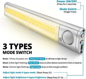 img 2 attached to 🌟 Discover the Versatile 2021 New 2-in-1 LED Motion Sensor Light: RERABY's Under Cabinet Lighting & 120 LEDs Step Lights in 1 Pack!