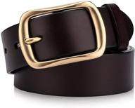 ☕️ genuine leather classic coffee women's belt by ravinte - 115cm, high-quality women's accessories logo