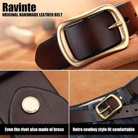 img 1 attached to ☕️ Genuine Leather Classic COFFEE Women's Belt by Ravinte - 115CM, High-Quality Women's Accessories