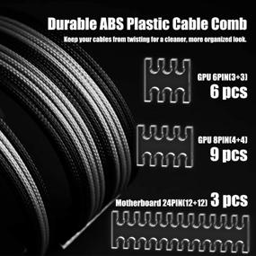 img 1 attached to 🔋 ATX Power Supply Extension Cable Kit with Combs - Green, 11.8-inch Length, 24-pin, 8-pin, 6-pin