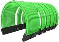 🔋 atx power supply extension cable kit with combs - green, 11.8-inch length, 24-pin, 8-pin, 6-pin logo