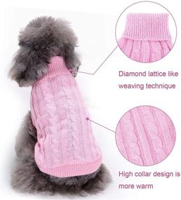 img 2 attached to 🐶 Turtleneck Knitted Sweater for Large Dogs - Warm Dog Sweater for Girls and Boys, Cute Puppy Clothes - Pink Cat Sweater