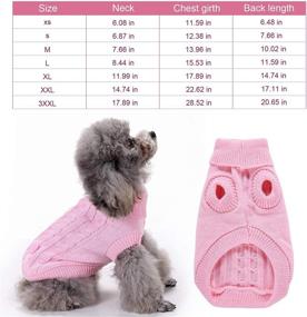 img 3 attached to 🐶 Turtleneck Knitted Sweater for Large Dogs - Warm Dog Sweater for Girls and Boys, Cute Puppy Clothes - Pink Cat Sweater