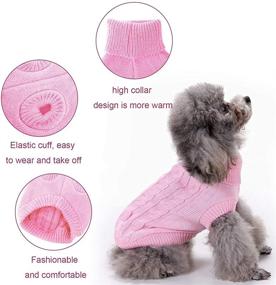 img 1 attached to 🐶 Turtleneck Knitted Sweater for Large Dogs - Warm Dog Sweater for Girls and Boys, Cute Puppy Clothes - Pink Cat Sweater