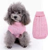 🐶 turtleneck knitted sweater for large dogs - warm dog sweater for girls and boys, cute puppy clothes - pink cat sweater логотип